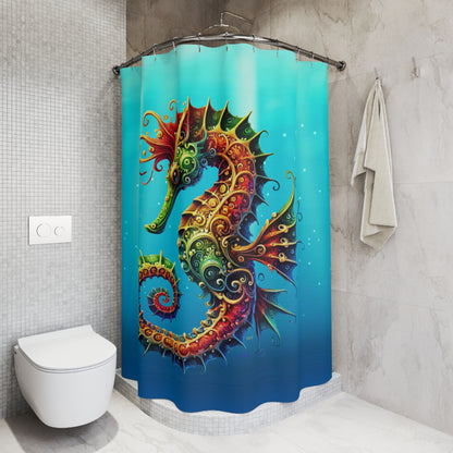 "Elevated Style" Collection - Colorful Seahorse Shower Curtain –