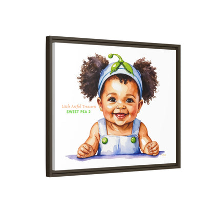 "Little Artful Treasures" Collection - Framed Canvas Print — "Sweet Pea 2" Baby Portrait by vca
