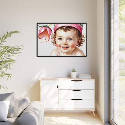 "Little Artful Treasures" Collection - 'Tulip' - Art Framed Matte Canvas Baby Portrait by vca