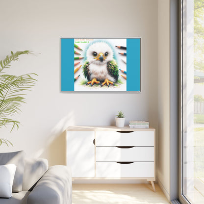 "Little Artful Treasures" Collection - Framed Canvas Wall Art — "Baby Eagle 2" by vca