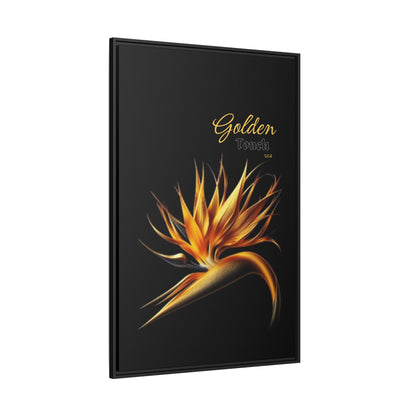 "Golden Touch" Collection - Matte Canvas, Framed Wall Art - 'Bird of Paradise 3" by vca