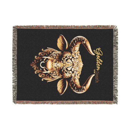"Golden Touch" Collection - 'TaurusHead2' design by vca - Designer Woven Blanket