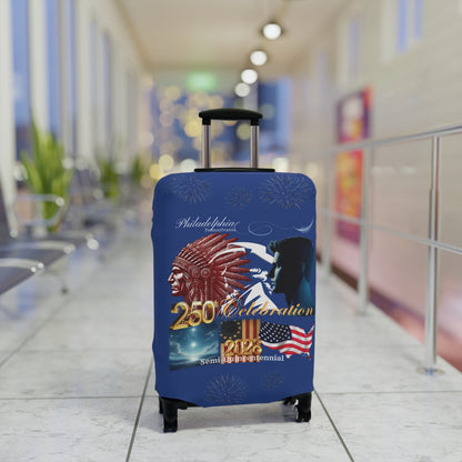 'Legacy of Liberty' Collection - Luggage Cover by vca —250th Anniversary -- Semi‑Quincentennial Travel Accessory, 2-sided - Blue