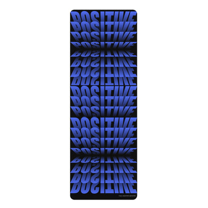 "Elevated Style" Collection - 'Positive Vibes' Designer Yoga Mat by vca - Blue