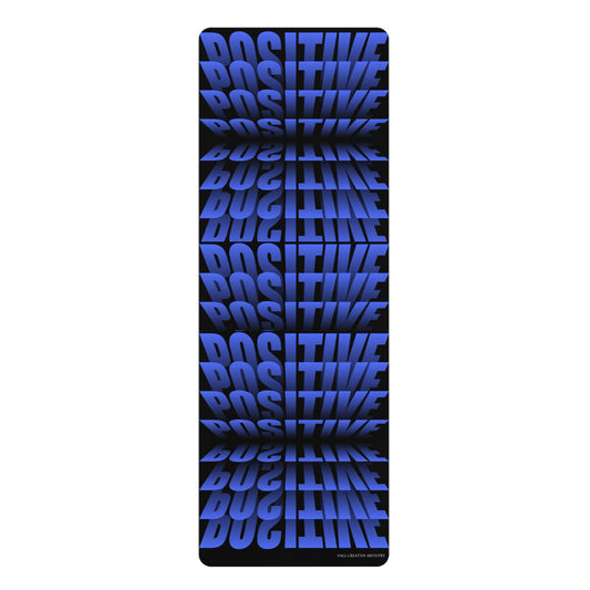 "Elevated Style" Collection - 'Positive Vibes' Designer Yoga Mat by vca - Blue