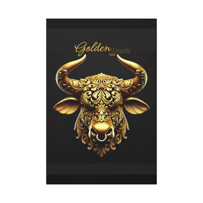 "Golden Touch" Collection - 'Taurus Head2' by vca - Framed Designer Matte Canvas