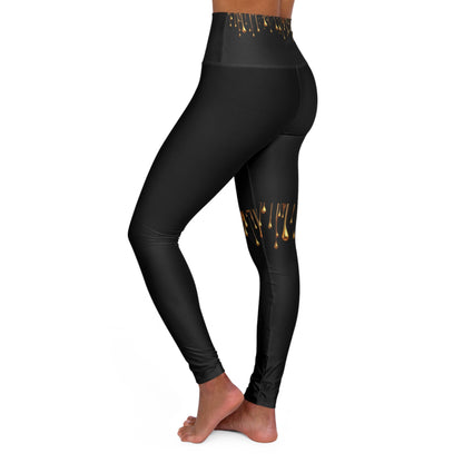 "Golden Touch" Collection, High Waisted Yoga '24k Melting Gold' Designer Leggings by vca