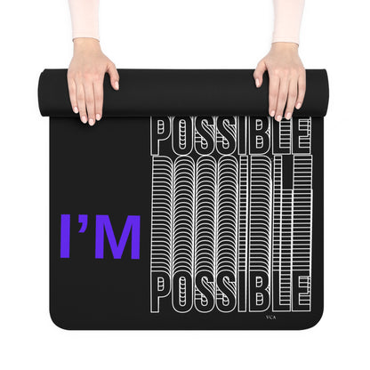 "Elevated Style" Collection - Empowering Rubber Yoga Mat "I'M POSSIBLE" by vca