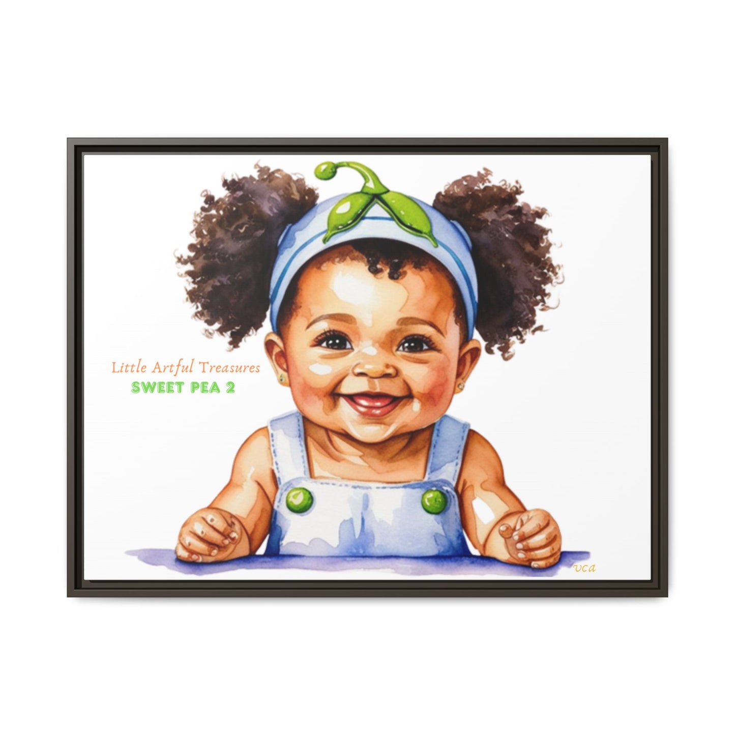 "Little Artful Treasures" Collection - Framed Canvas Print — "Sweet Pea 2" Baby Portrait by vca