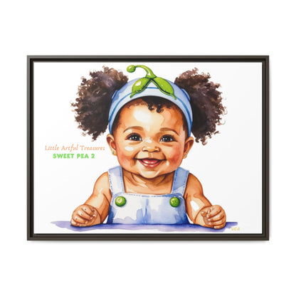 "Little Artful Treasures" Collection - Framed Canvas Print — "Sweet Pea 2" Baby Portrait by vca