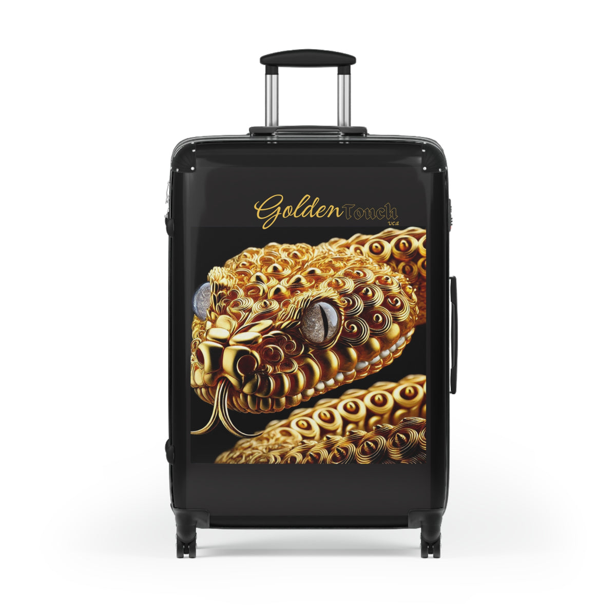 "Golden Touch" Collection - 'Snake Crystal Eyes' design by vca - Designer Luggage Set