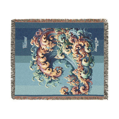 "Elevated Style" Collection - Designer Woven Blanket - 'Waves2" by vca