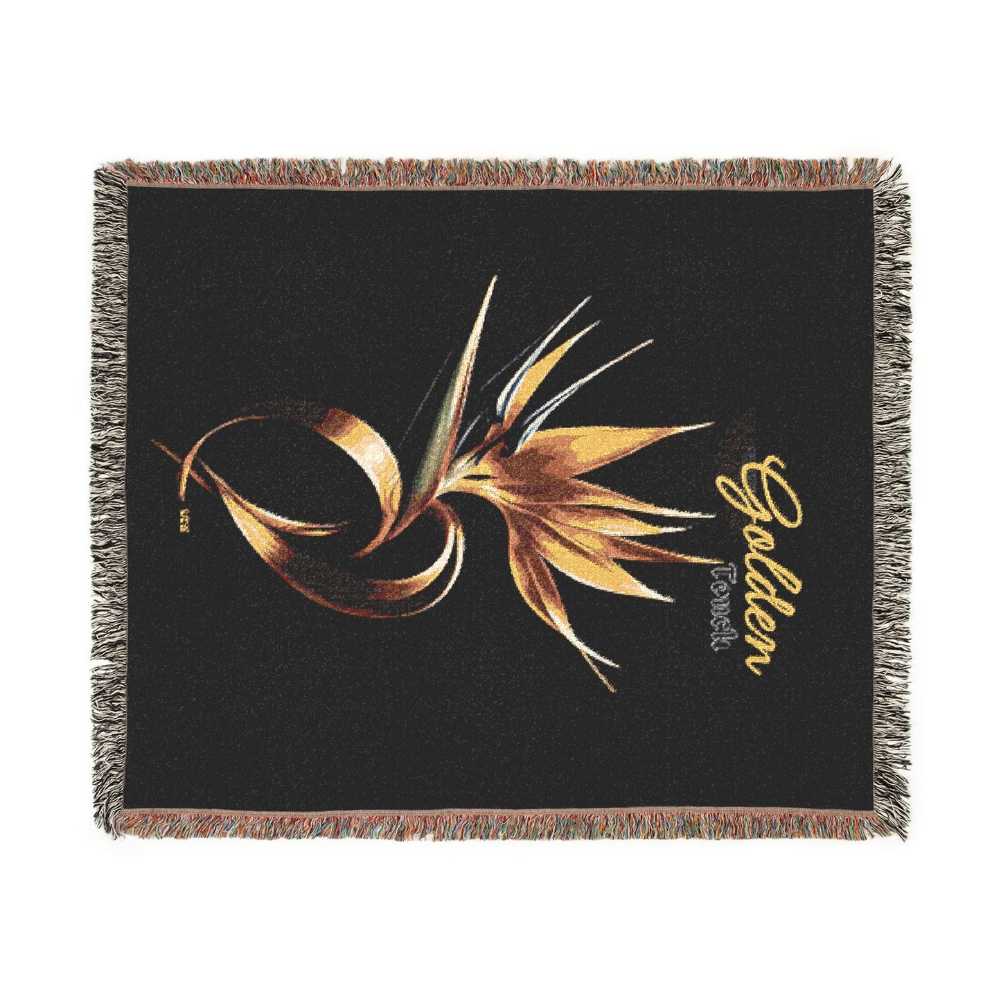 "Golden Touch" collection - 'Bird of Paradise design #2 by vca - Designer Woven Blanket