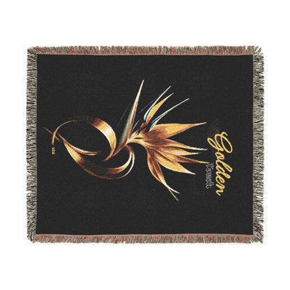 "Golden Touch" collection - 'Bird of Paradise design #2 by vca - Designer Woven Blanket