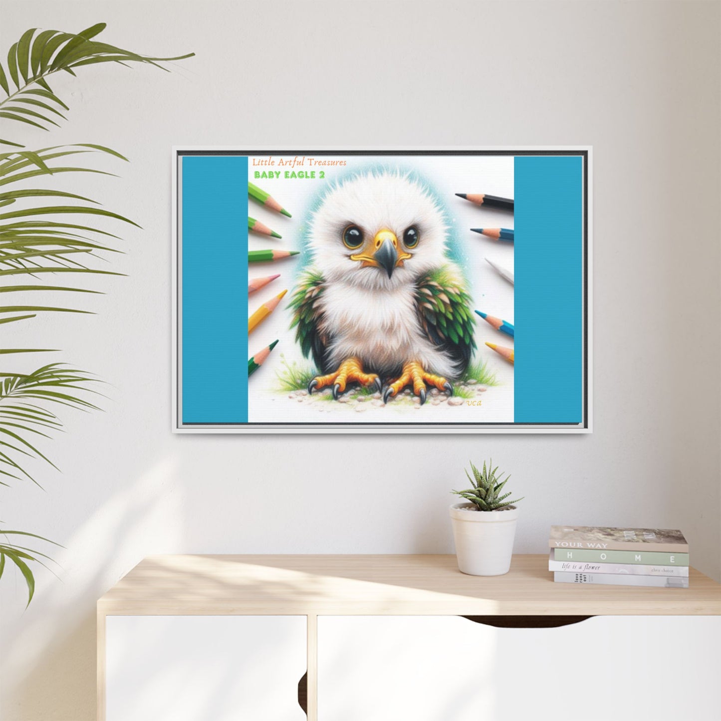 "Little Artful Treasures" Collection - Framed Canvas Wall Art — "Baby Eagle 2" by vca