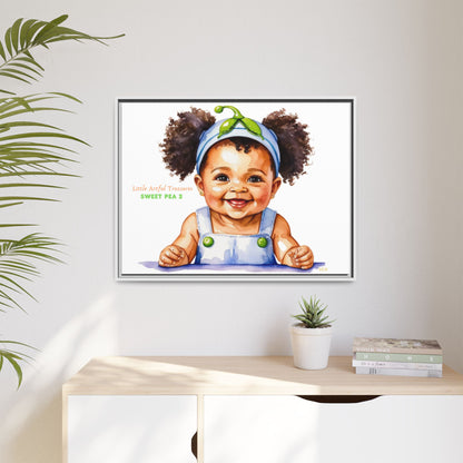 "Little Artful Treasures" Collection - Framed Canvas Print — "Sweet Pea 2" Baby Portrait by vca