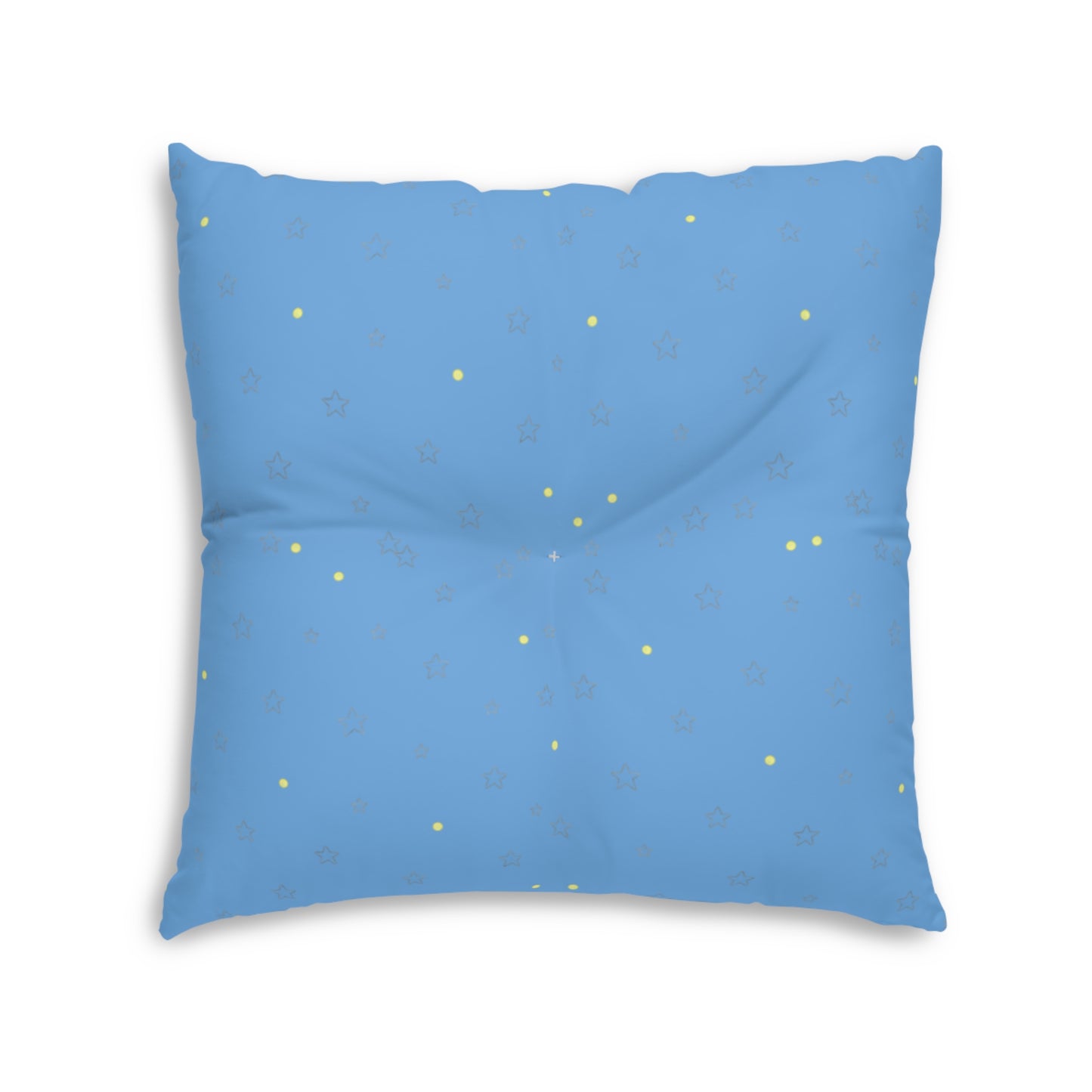 "Little Artful Treasures" Collection - Floor Pillow, Tufted Cushion — 'Forest Lite Dreams 1' by vca - 2 sided - Lt. Blue