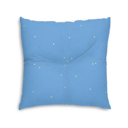 "Little Artful Treasures" Collection - Floor Pillow, Tufted Cushion — 'Forest Lite Dreams 1' by vca - 2 sided - Lt. Blue
