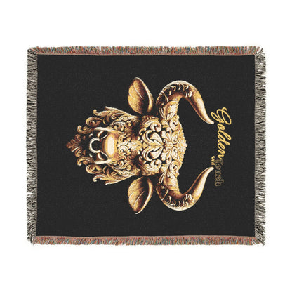 "Golden Touch" Collection - 'TaurusHead2' design by vca - Designer Woven Blanket