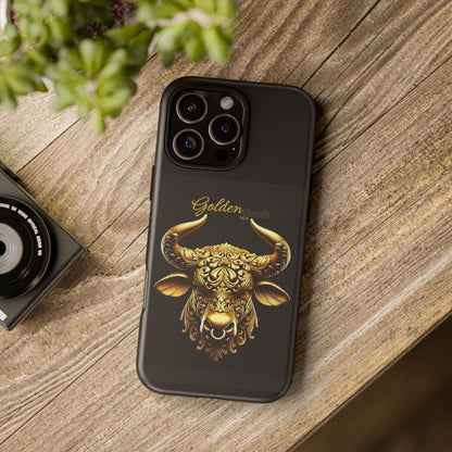 "Golden Touch" Collection - Designer iPhone Tough Cases - 'Taurus Head2' by vca