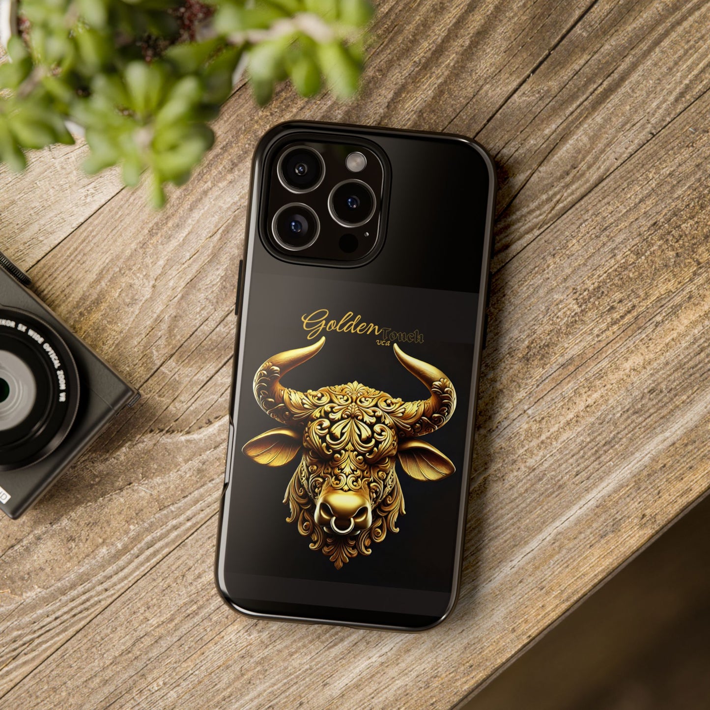 "Golden Touch" Collection - Designer iPhone Tough Cases - 'Taurus Head2' by vca