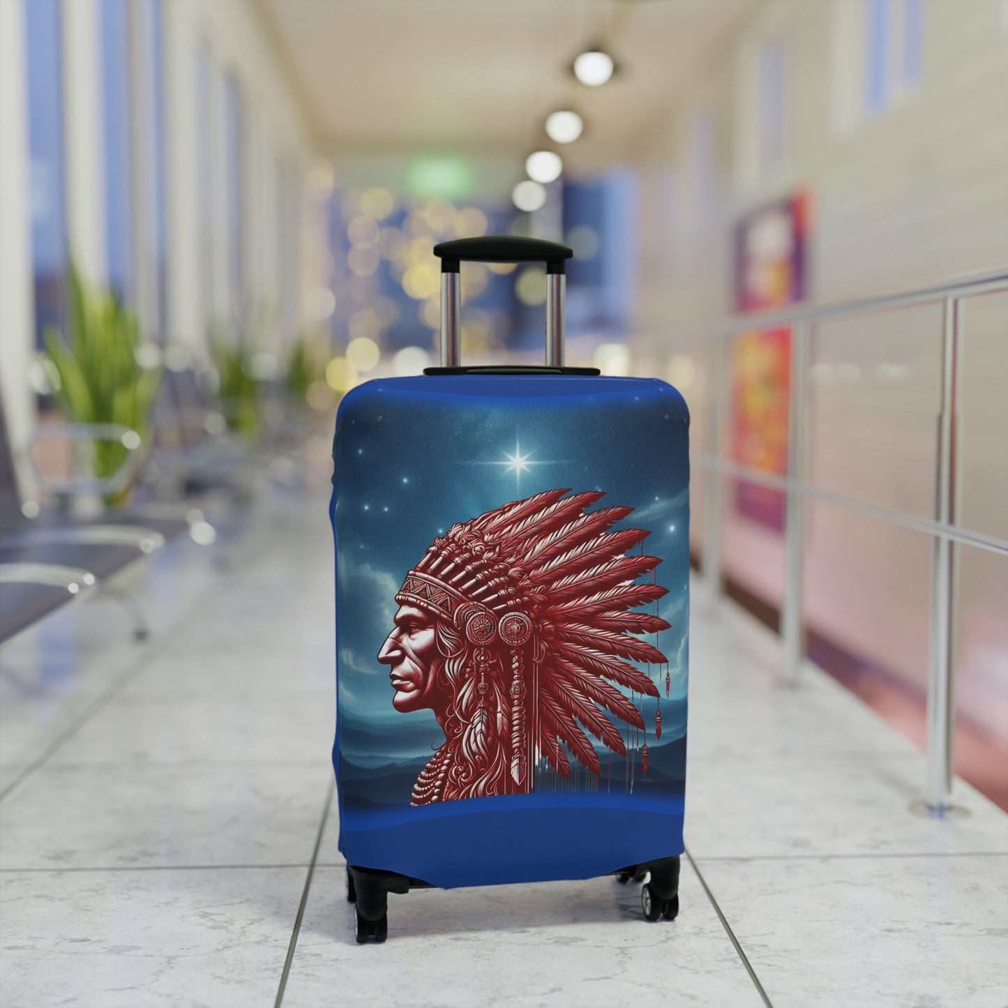 "Legacy of Liberty" Collection - Chief Profile Luggage Cover by vca — 2-sided design - Blue