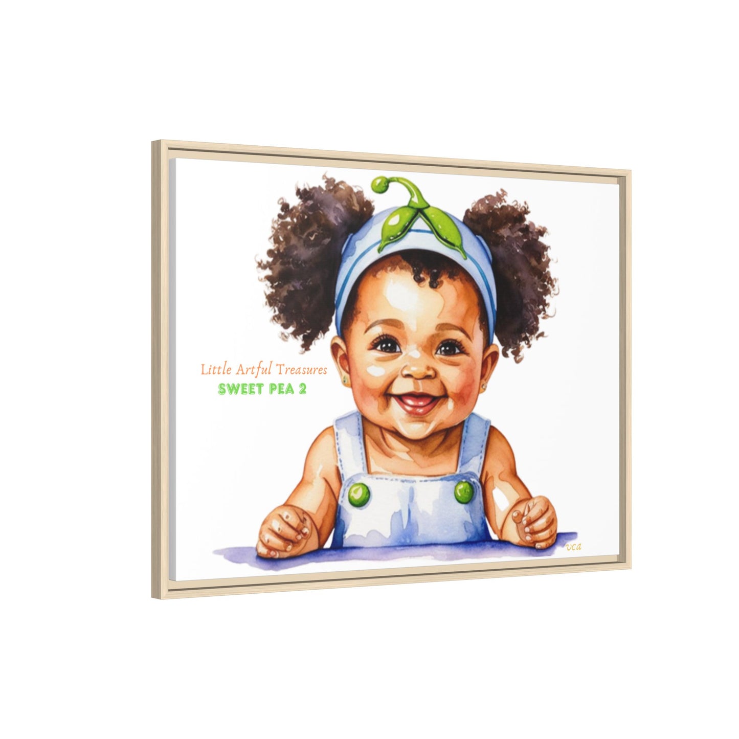 "Little Artful Treasures" Collection - Framed Canvas Print — "Sweet Pea 2" Baby Portrait by vca