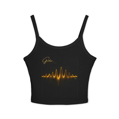 Women's Spaghetti Strap Tank - 'Sound Wave Vibe' - 'Elevated Style' Collection by vca - Double-sided