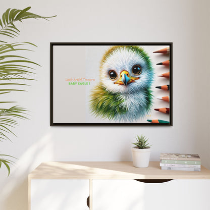 "Little Artful Treasures" Collection - Framed Matte Canvas - 'Baby Eagle 1' by vca