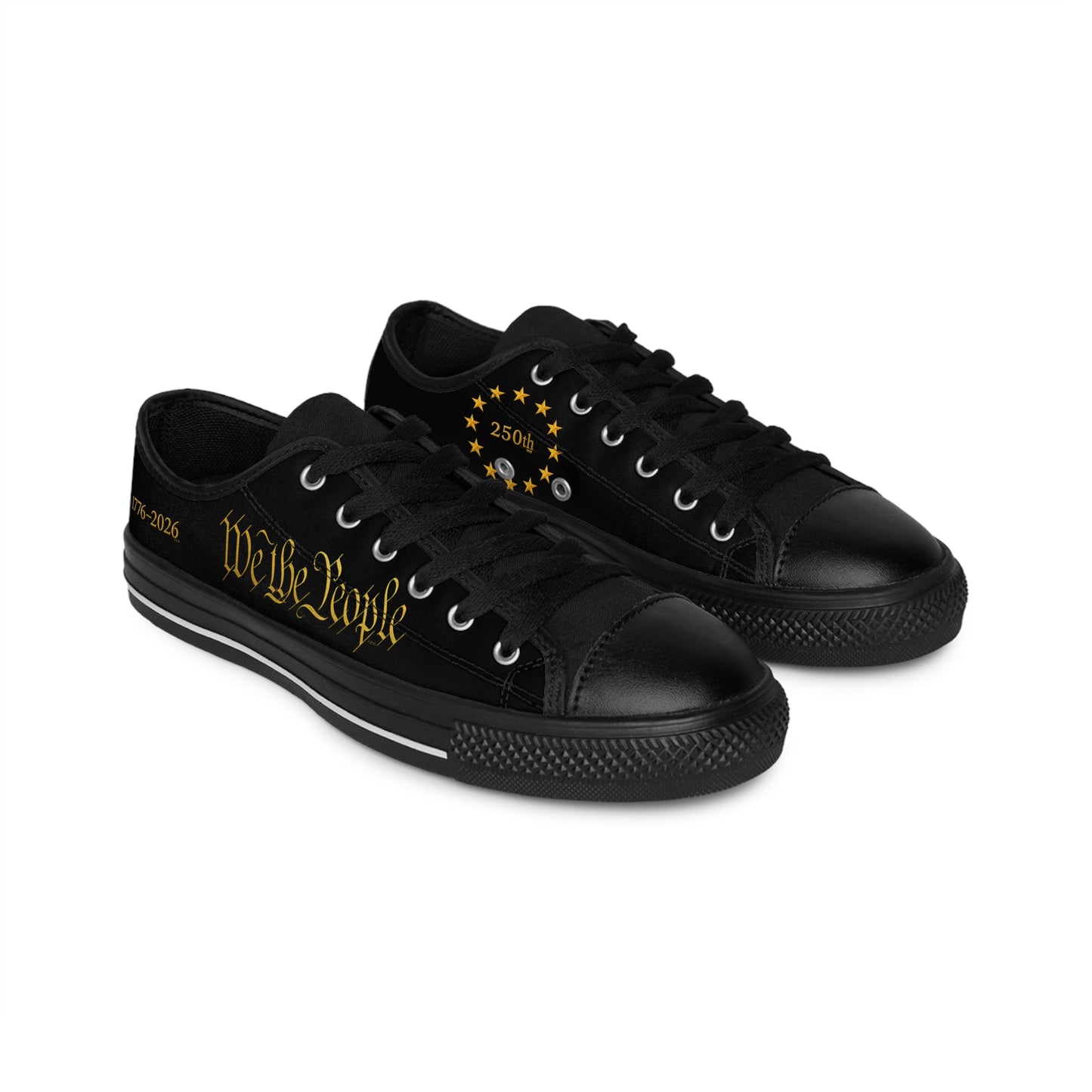 'We The People' 1776–2026 by vca, Low-Top Sneakers — Patriotic Men’s Canvas Shoes