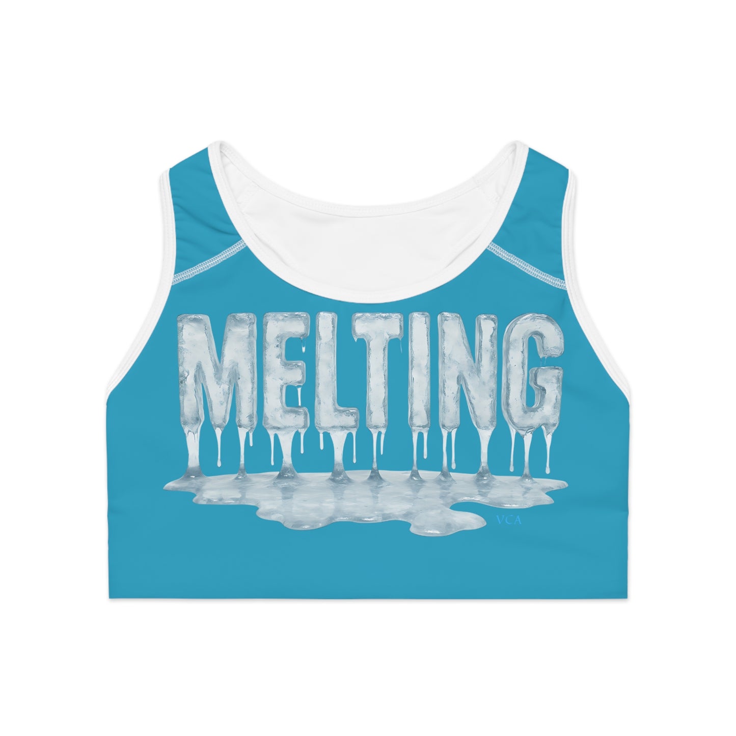 "Elevated Style" Collection - "Melting" ice designer Sports Bra by vca