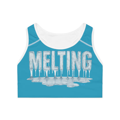 "Elevated Style" Collection - "Melting" ice designer Sports Bra by vca