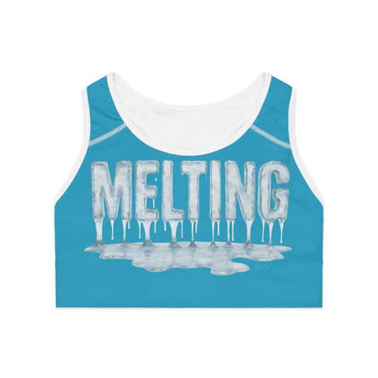 "Elevated Style" Collection - "Melting" ice designer Sports Bra by vca
