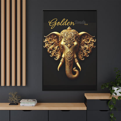 "Golden Touch" Collection - Gold Elephant Framed Wall Art - Designer Art by vca