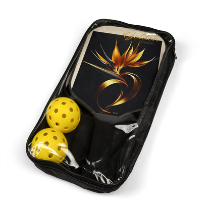 "Golden Touch" Collection - 'Bird of Paradise' design #2 by vca - Designer Pickleball Kit