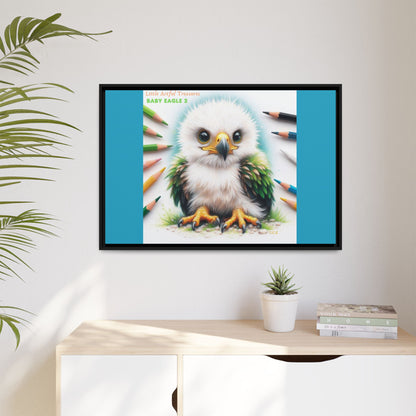 "Little Artful Treasures" Collection - Framed Canvas Wall Art — "Baby Eagle 2" by vca