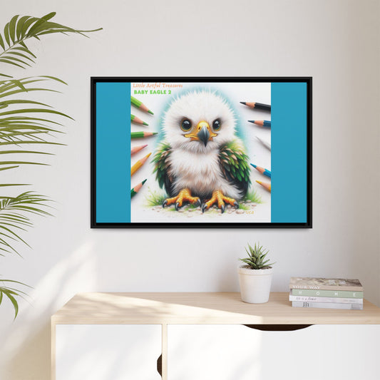 "Little Artful Treasures" Collection - Framed Canvas Wall Art — "Baby Eagle 2" by vca