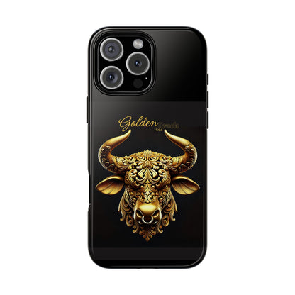 "Golden Touch" Collection - Designer iPhone Tough Cases - 'Taurus Head2' by vca
