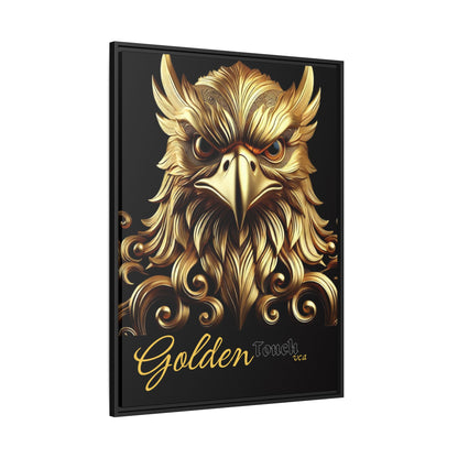 "Golden Touch Collection" – 'Hawk Glare': Luxurious Framed Canvas Wall Art by vca