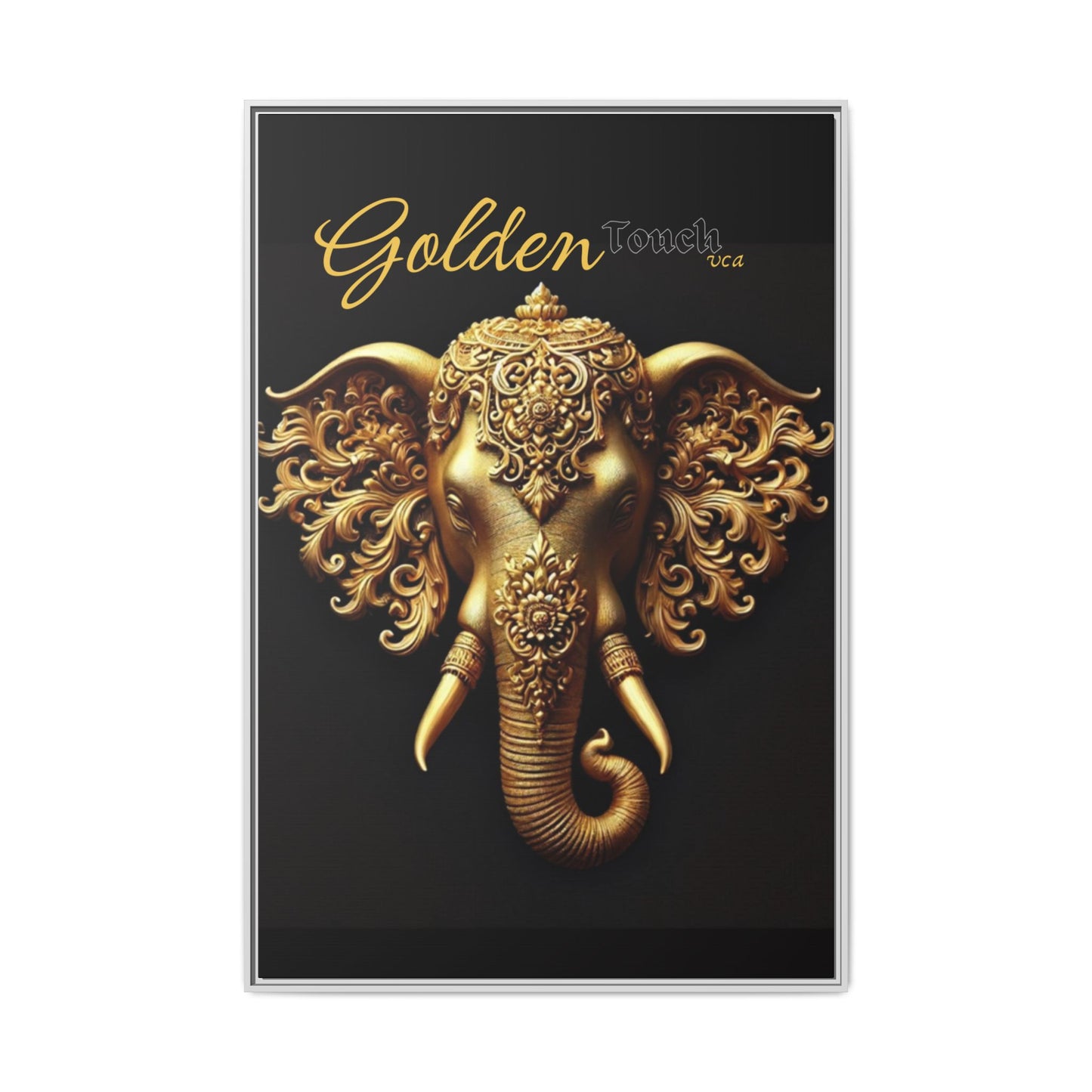 "Golden Touch" Collection - Gold Elephant Framed Wall Art - Designer Art by vca