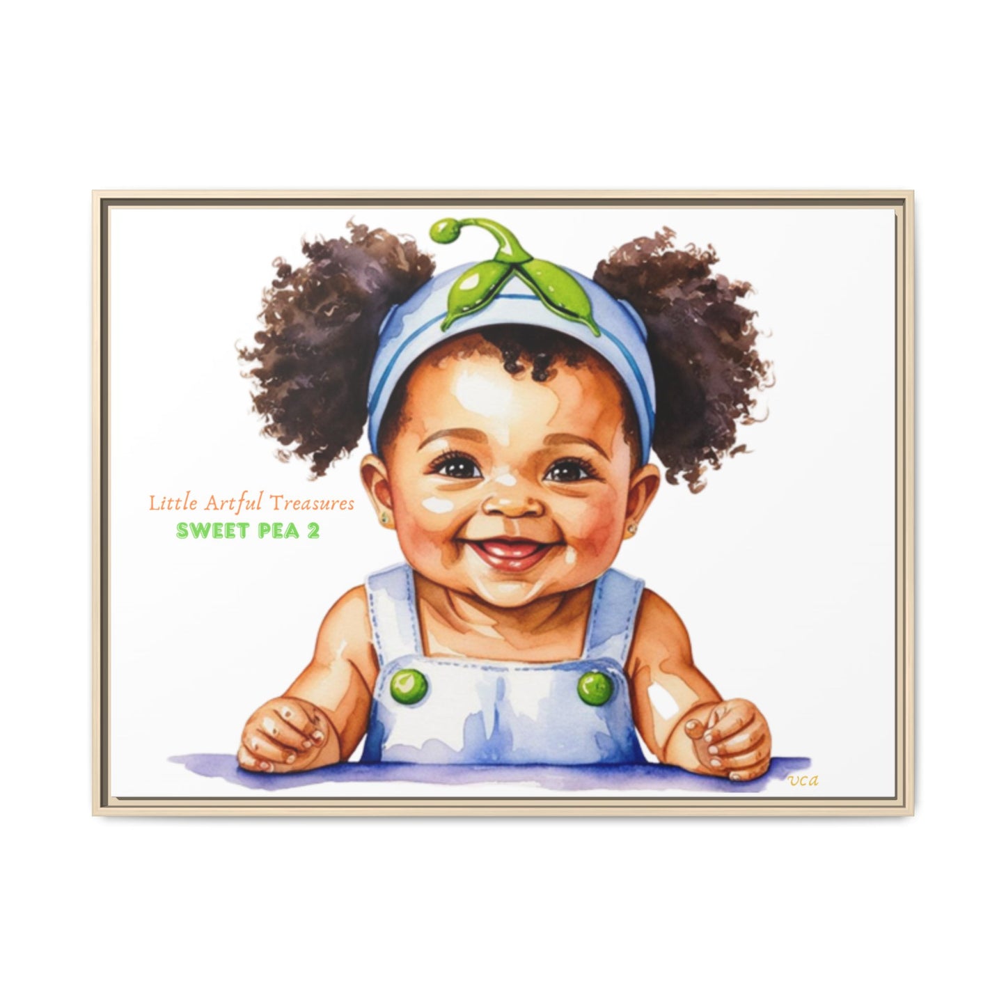 "Little Artful Treasures" Collection - Framed Canvas Print — "Sweet Pea 2" Baby Portrait by vca