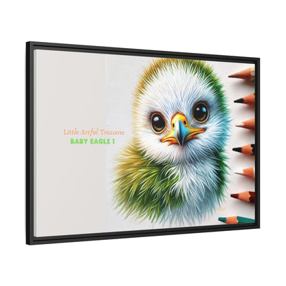"Little Artful Treasures" Collection - Framed Matte Canvas - 'Baby Eagle 1' by vca