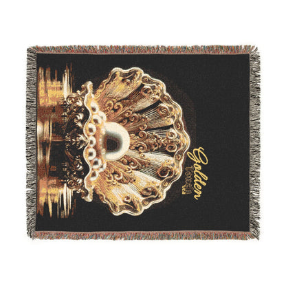 "Golden Touch" Collection - 'OShellPearls' design by vca - Designer Woven Blanket