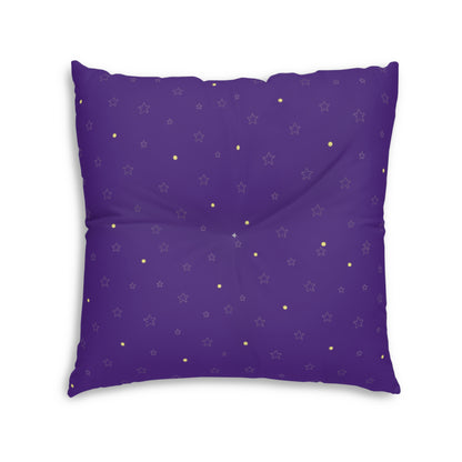 "Little Artful Treasures" Collection - Whimsical Forest Animals Square Floor Pillow — 'Vivid Nite Dreams' by vca - Deep Purple
