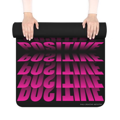 "Elevated Style" Collection - 'Positive Vibes' Designer Mat in Hot Pink by vca - Yoga Mat