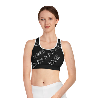 "Elevated Style" Collection - 'C Change' Design by vca - Sports Bra
