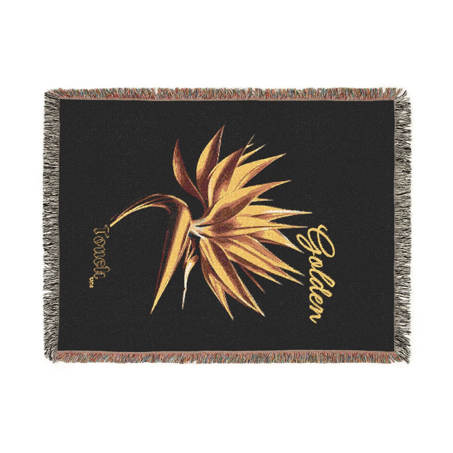 "Golden Touch" Collection - 'Bird of Paradise Design #1' by vca - Designer Woven Blanket
