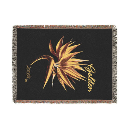 "Golden Touch" Collection - 'Bird of Paradise Design #1' by vca - Designer Woven Blanket