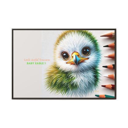 "Little Artful Treasures" Collection - Framed Matte Canvas - 'Baby Eagle 1' by vca