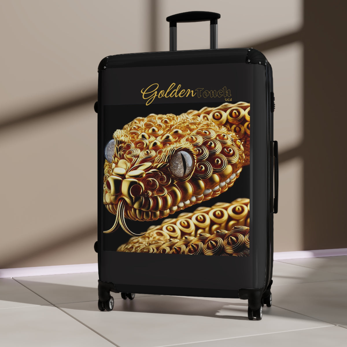 "Golden Touch" Collection - 'Snake Crystal Eyes' design by vca - Designer Luggage Set